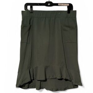 Synergy Organic Clothing Olive Green High-Low Ruffle Skirt
